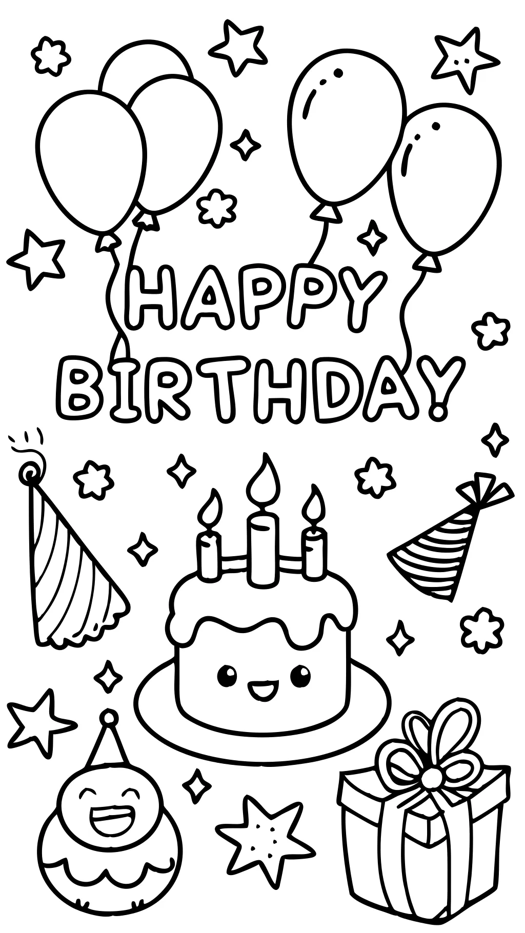 happy birthday coloring pages